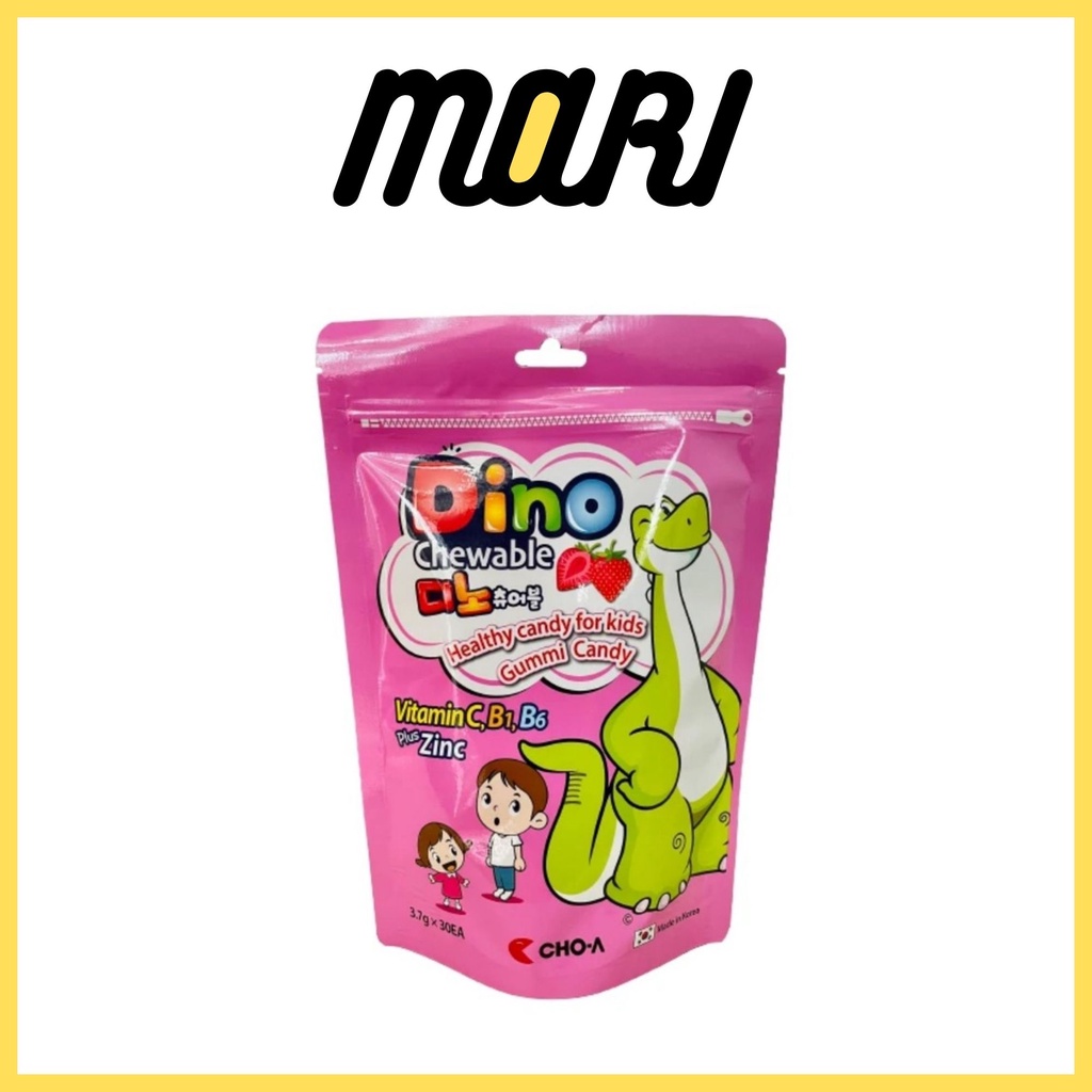 Kẹo dâu vitamin+Zn Dino 111g