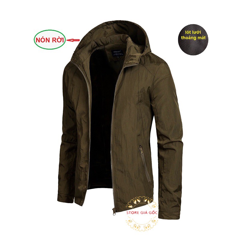 Áo khoác nam thể thao - áo khoác nam nón rời phong cách hàn quốc