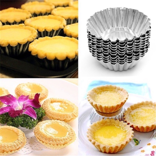 [1 cái] Khuôn nhôm/giấy bạc làm bánh tart hình hoa