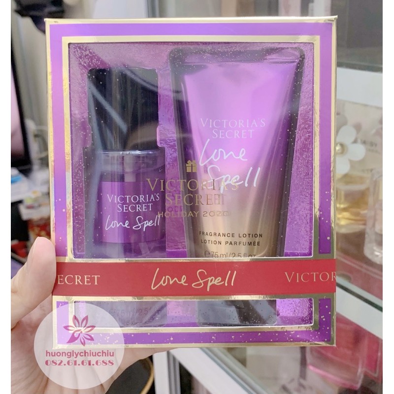 Set body mist và lotion Victoria’s Scret (xịt thơm và dưỡng thể) Love Spell, Velvet Petals, Pure Seduction, Bare Vanilla