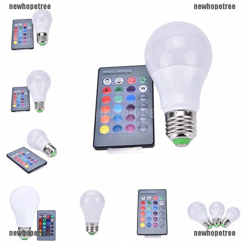 Bóng Đèn LED RGB E27 85-265V Đổi Màu Kèm Điều Khiển Từ Xa