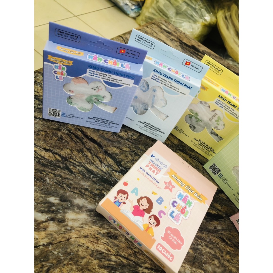 Khẩu Trang Trẻ Em - Hộp 10 Chiếc - Khẩu Trang Cho Bé Họa Tiết 3D Đáng Yêu (KT06)