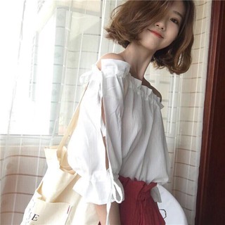 áo trể vai tay nơ 33