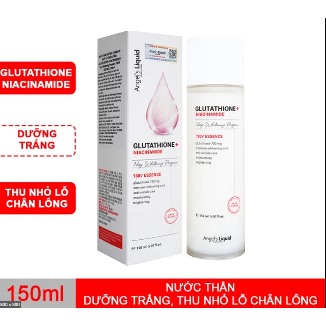 Nước Thần Dưỡng Trắng Angel's Liquid Glutathione + Niacinamide 7Day Whitening Program 700V Essence 150ml