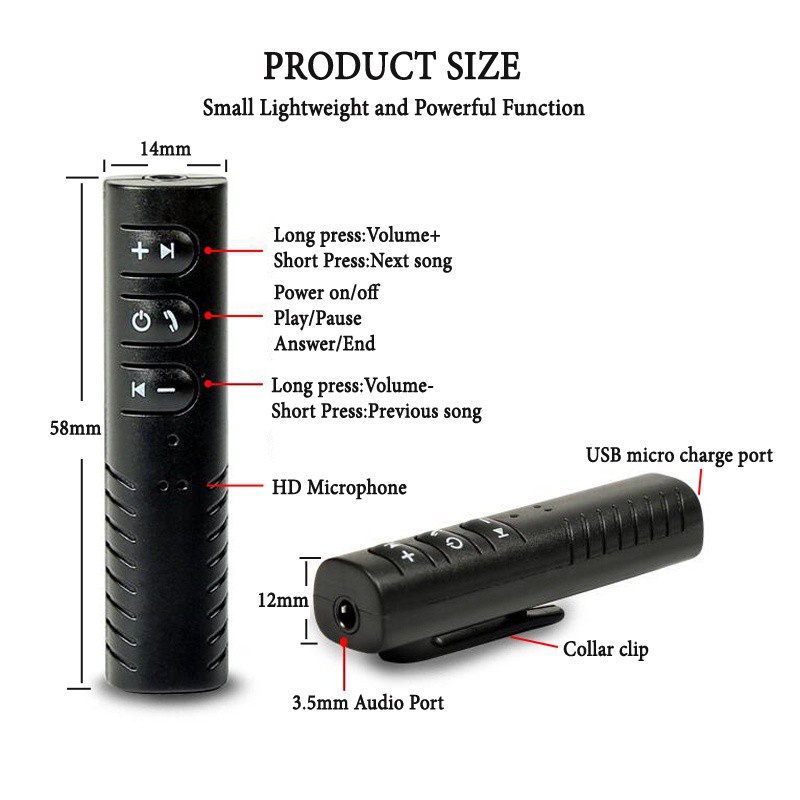 Bộ thu Bluetooth Audio 4.0 dành cho tai nghe, loa, thiết bị âm thanh cắm dây -DC2407