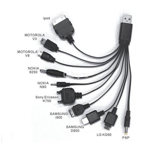 Cáp sạc đa năng 10 đầu (Đen) - Tiện lợi