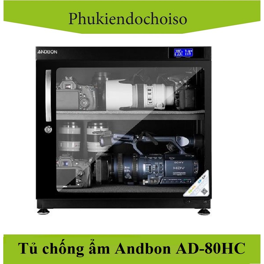 Tủ chống ẩm Andbon AD-80HC (dung tích 80 lít )-Taiwan . Tặng 01 bộ vệ sinh máy ảnh 8 in 1