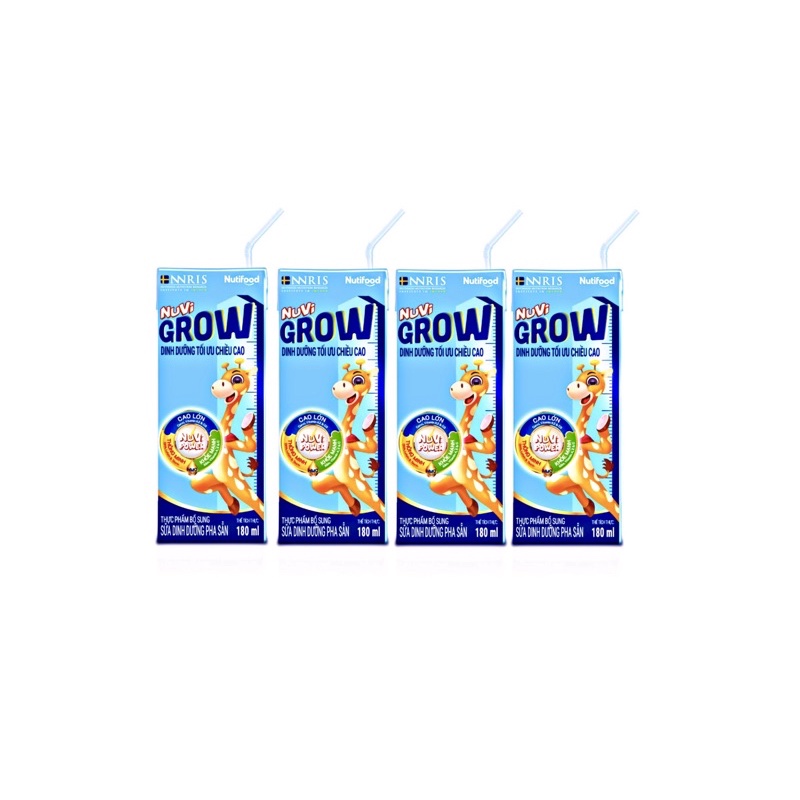 Sữa Bột Pha Sẵn Nuvi Grow ( 4 hộp x 180ml )