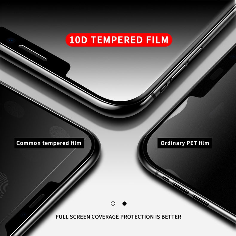 Kính Cường Lực 10D Bảo Vệ Toàn Màn Hình Cho iPhone 13 12 11 Pro Max 6 7 8 Plus XR X XS