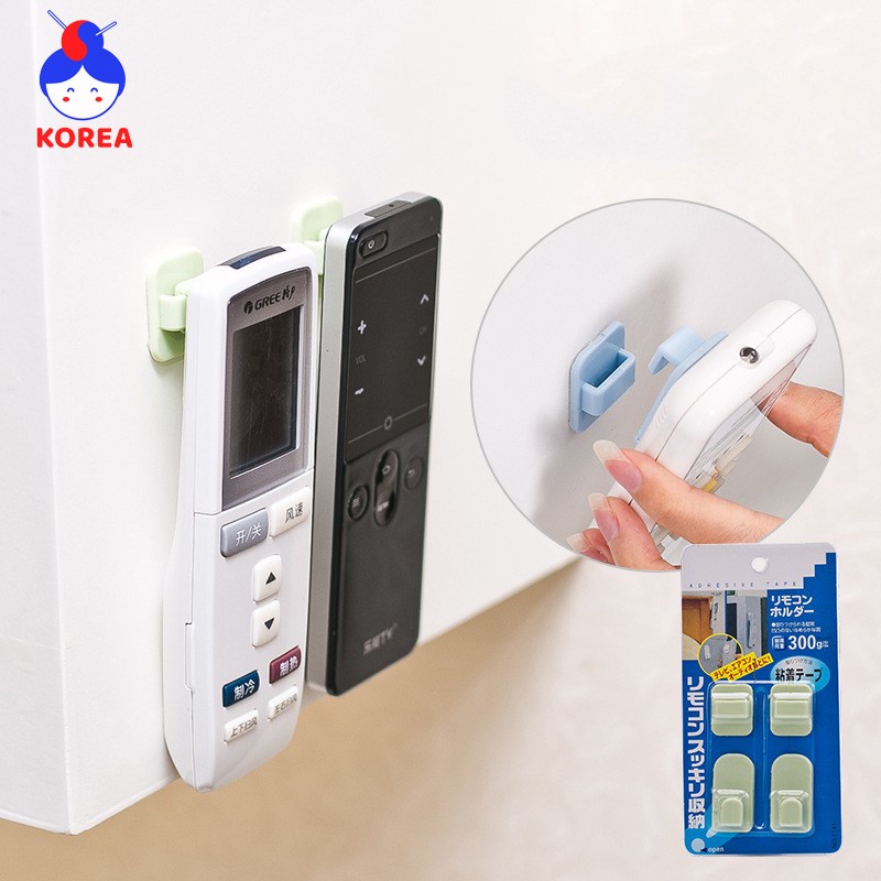 Vỉ 2 móc treo remote tivi máy lạnh chìa khóa dán tường GIA DỤNG KOREA tiện dụng