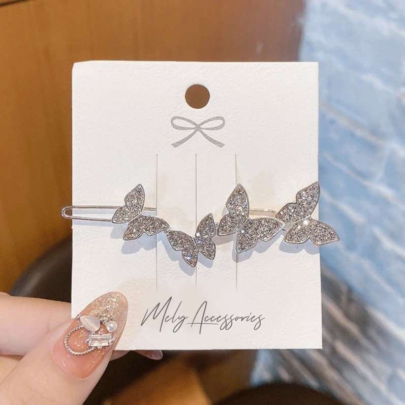 Kẹp tóc hình bướm đính đá nữ tính phong cách Hàn Quốc - Mely T5-08