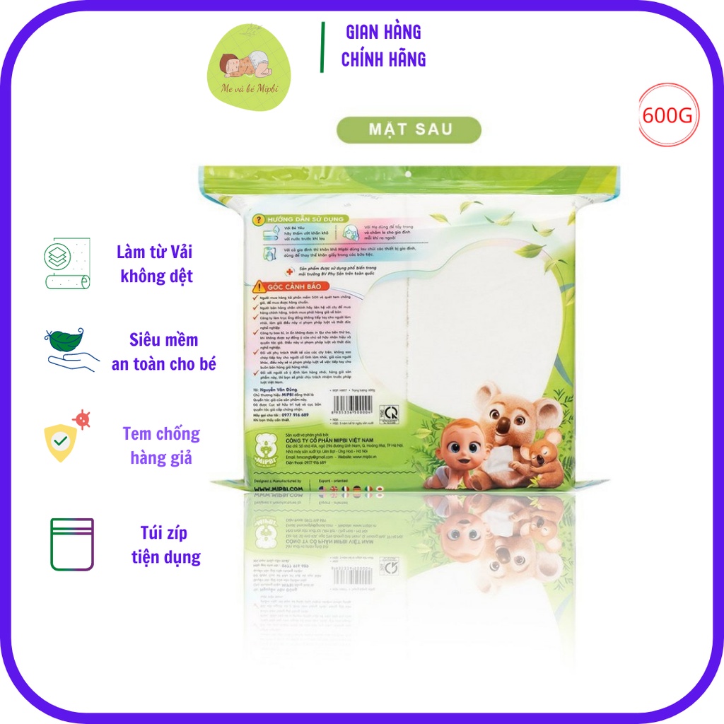 Khăn khô đa năng mipbi ⚡𝐅𝐑𝐄𝐄𝐒𝐇𝐈𝐏⚡ dành cho mẹ và bé. Khăn vải khô đa năng 3 phân loại 260g/300g/600g/900gr