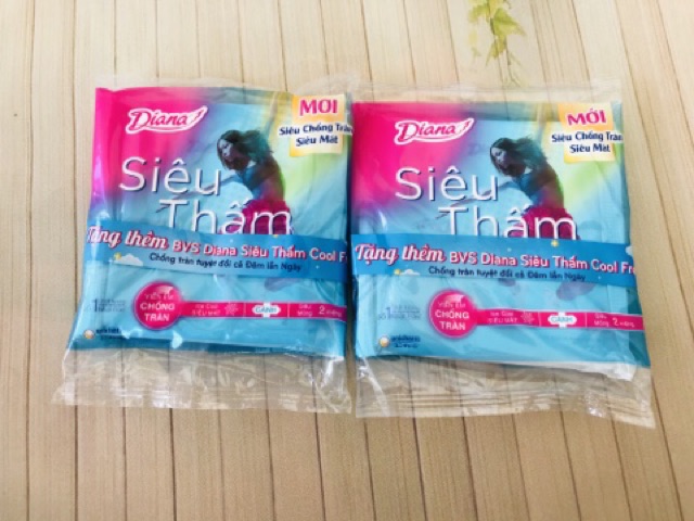 Sét 2 miếng băng vệ sinh Diana siêu thấm Cool Fresh 23cm