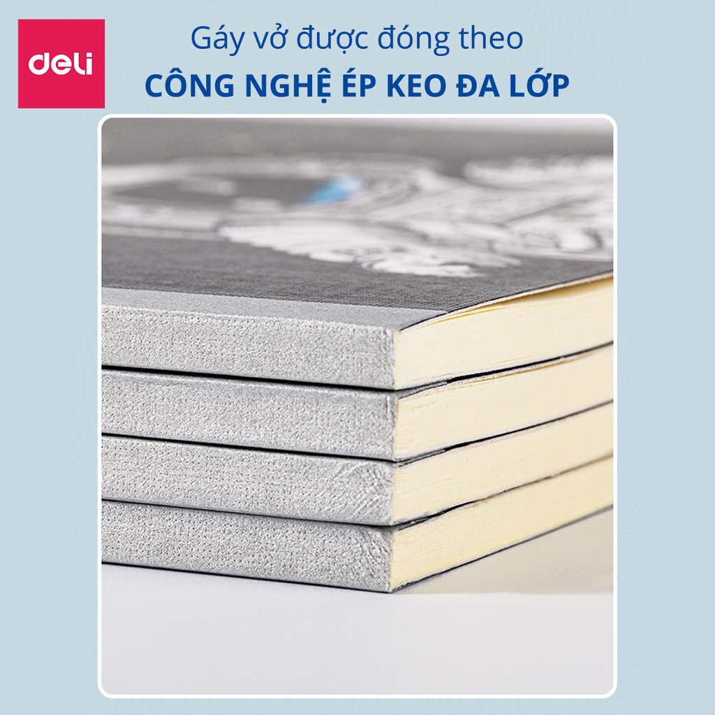 Sổ tay ghi chép B5 Deli hoạ tiết phi hành gia 40 trang - Sổ tay văn phòng, học sinh WB540