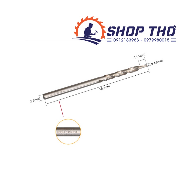 Mũi khoan chéo Wnew 9mm chất lượng cao