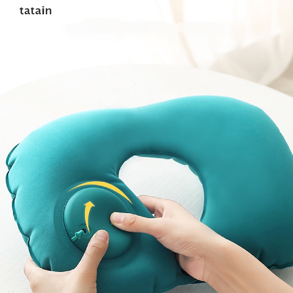 [TAT] U-Shape Travel Pillow Air Inflatable Pillows Folding Press Type Neck Cushion CVX