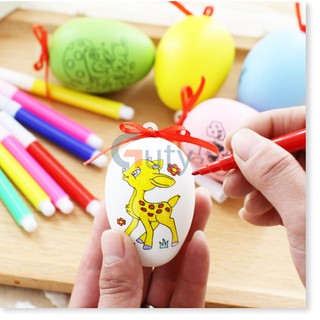 Bộ đồ chơi trứng vẽ có in sẵn hình ngộ nghĩnh cho bé thỏa sức sáng tạo, tặng kèm 4 bút vẽ ( Giao mẫu ngẫu nhiên )