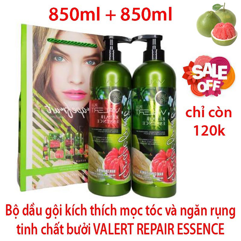 Bộ dầu gội tinh dầu Bưởi kích thích mọc tóc 850ml - Chính hãng