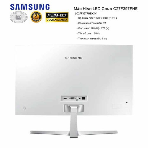 ❤️KeyyStore❤️ Màn Hình Cong Samsung 27 inch C27F397FHE chính hãng mới 100% Trắng C27F397 Bảo Hành 24 Tháng Màu Cực Đẹp