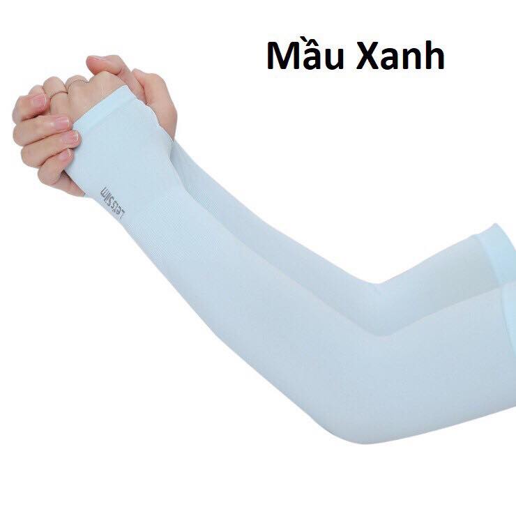 Găng tay chống nắng xỏ ngón Hàn quốc màu xanh da trời