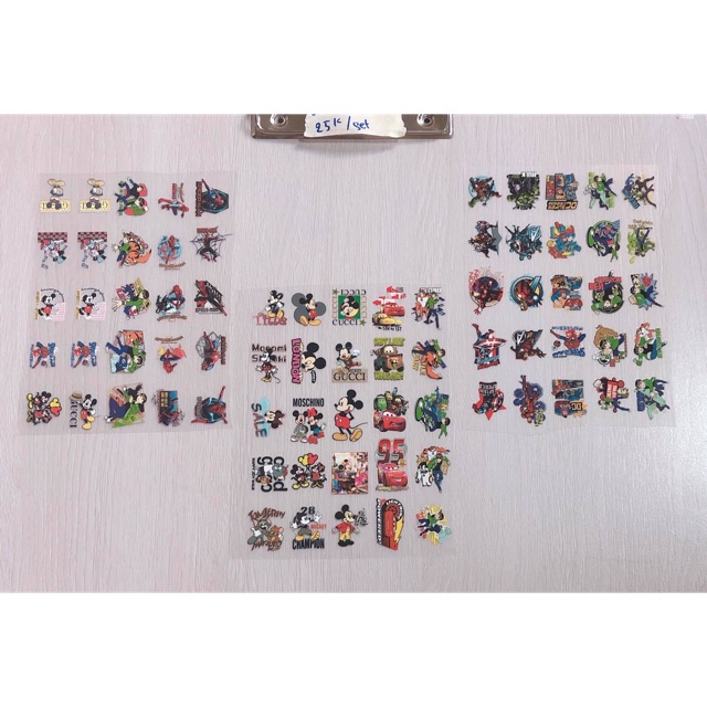Set 25 hình ủi nhiệt mini hoạt hình (chọn ngẫu nhiên)