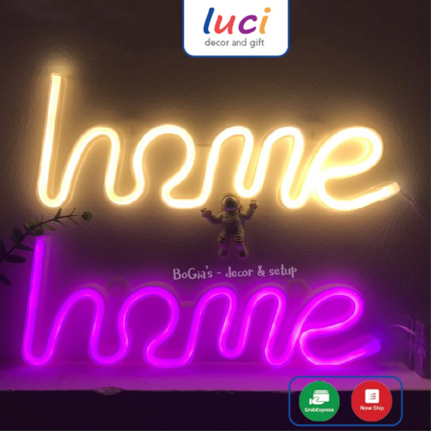 Đèn led chữ Home decor trang trí phòng Luci Shop led neon ánh sáng đẹp dùng Pin / Usb