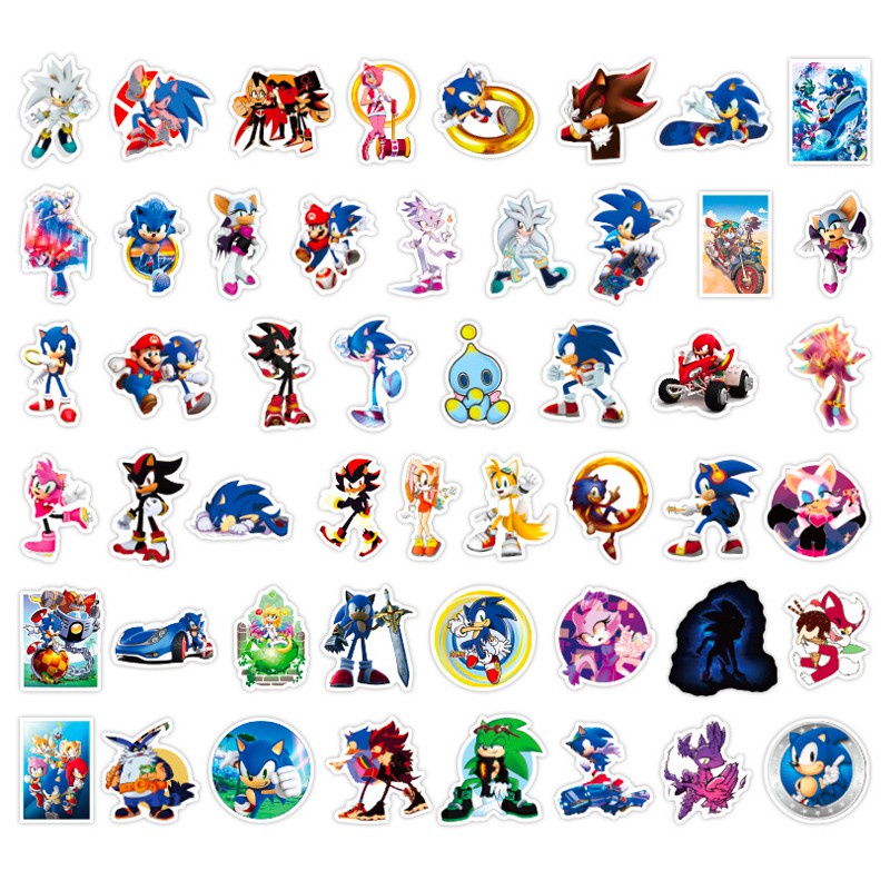 JOJO· Bộ Hình Dán Chống Thấm Sonic The Hedgehog, 50 tờ/bộ