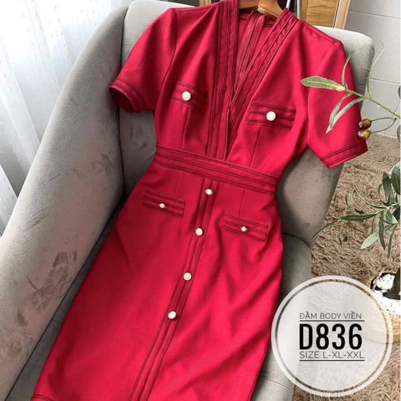 Đầm body viền 2 màu