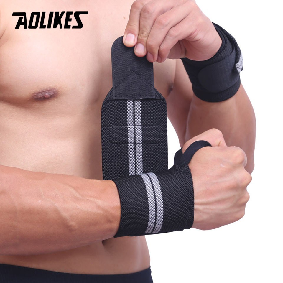 Quấn bảo vệ cổ tay tập gym AOLIKES A-1538 hỗ trợ khi nâng trọng lượng cao Sport wrist protector