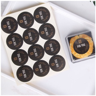 SỈ 2.5k Bìa 12 tem dán decal sticker FOR YOU tem dán đen