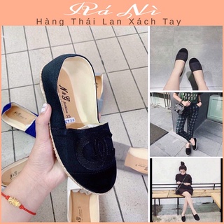 Giày bệt búp bê vải đế cói thái lan