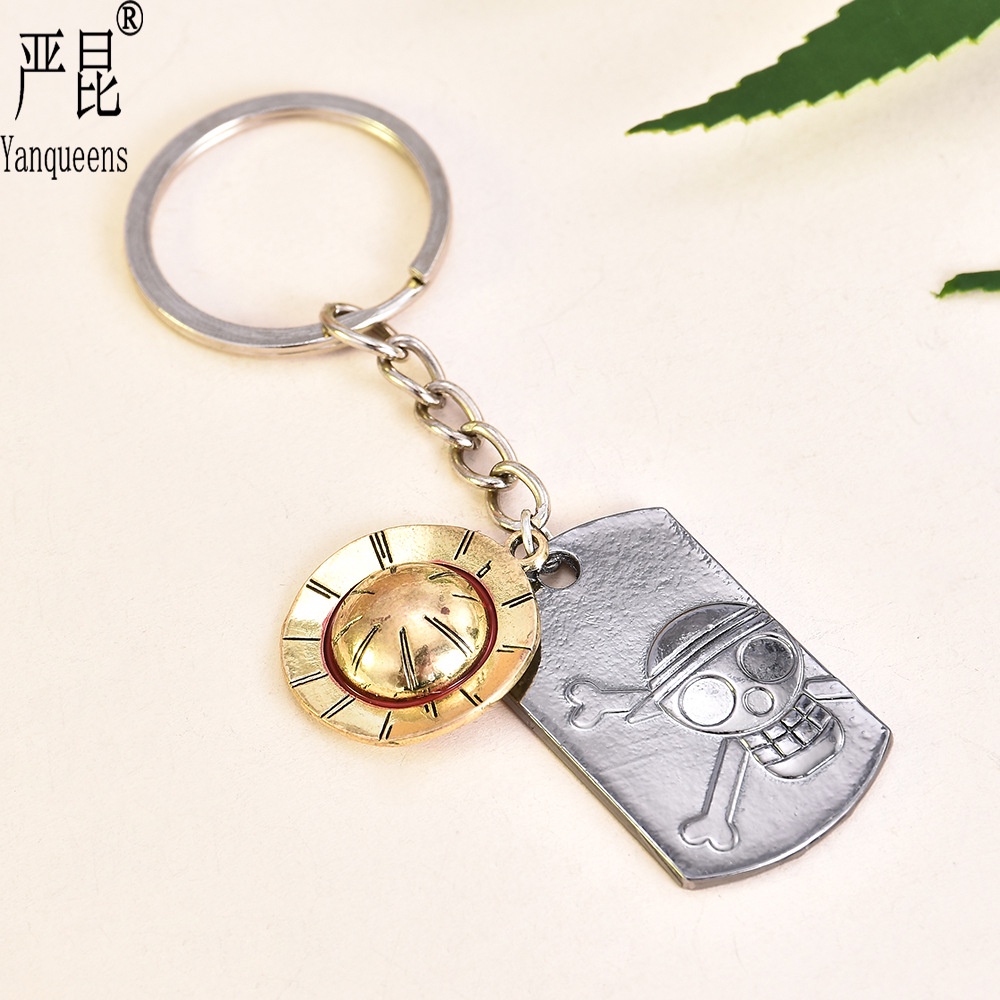 Mới Móc Khóa Kim Loại Hình Nón Rơm One Piece