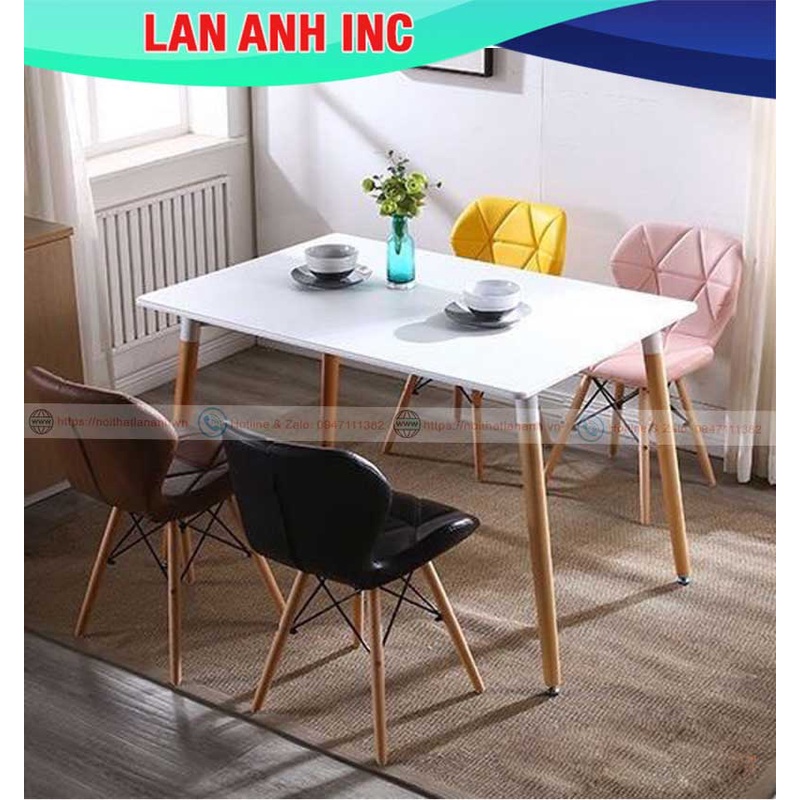 Bộ bàn ăn 4 ghế nhập khẩu đẹp  eames LA-BBA10