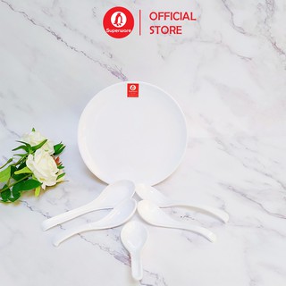 Thìa muỗng Superware Nhựa phíp 100% melamine Trắng