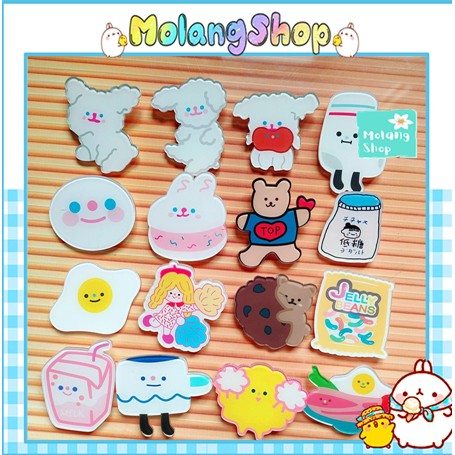 Huy hiệu cài áo/ ba lô/ túi Totte hình Chó bông/ Teddy bear Molangshop