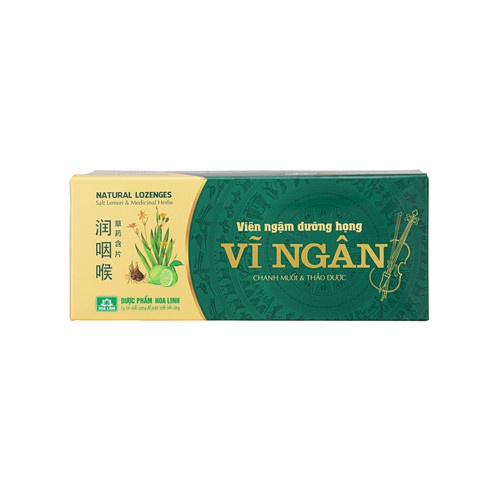 Viên ngậm dưỡng họng chanh muối và thảo dược Vĩ Ngân - Hộp 20 vỉ x 5 viên