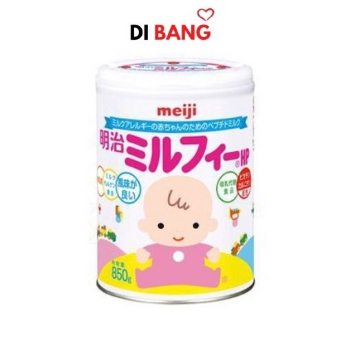 Sữa bột Meiji HP cho trẻ dị ứng sữa bò dạng lon 850g hàng nội địa Nhật