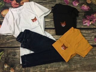 Áo phông thêu hình cún