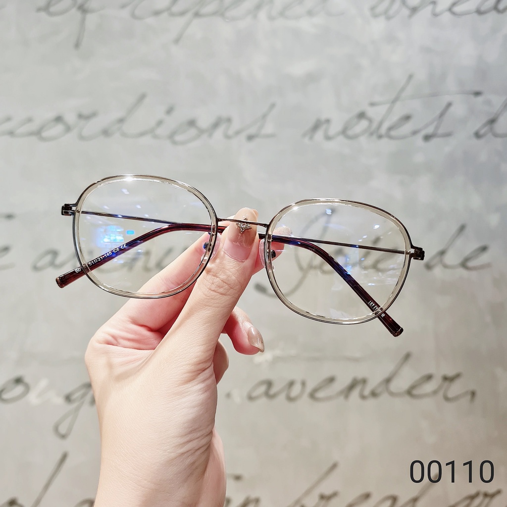 Gọng kính tròn nam nữ LILYEYEWEAR chất liệu kim loại chắc chắn thanh nhẹ kiểu dáng thời trang dễ đeo 00110