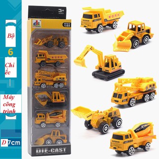 Đồ Chơi Trẻ Em Bộ 6 Chiếc Ô tô Máy Công Trình Mô Hình