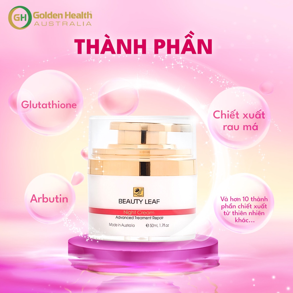 [GOLDEN HEALTH] Kem dưỡng trắng da ban đêm Beauty Leaf Whitening Complex 50ml