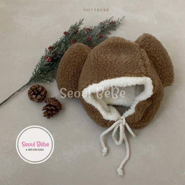 Oottbebe mũ lông teddy bear made in Korea