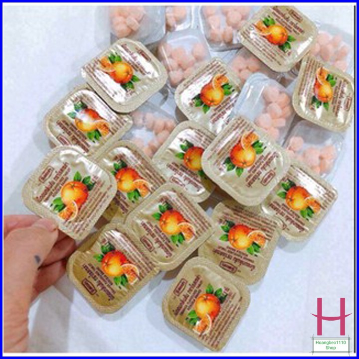 Vỉ 12 hộp nhỏ Kẹo C Cam Tim Thái – Vé về tuổi thơ { H }