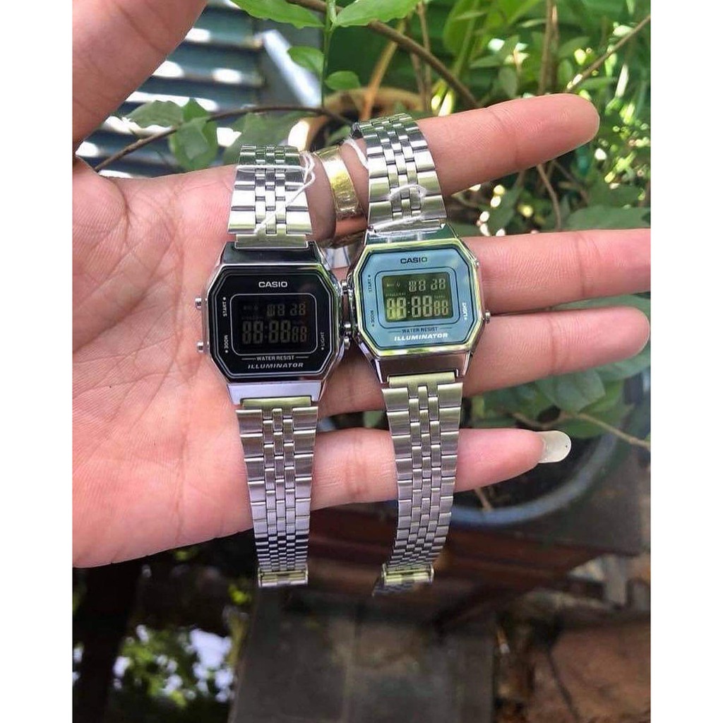Đồng hồ Nữ Casio Vintage mặt vuông, dây thép không rỉ Full box xịn xò LA680WA-1BDF | BigBuy360 - bigbuy360.vn