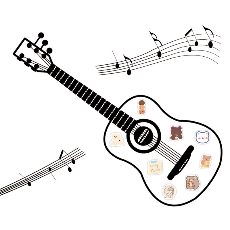 Set 100 Sticker Dán Tủ Lạnh / Ván Trượt / Ván Trượt Chống Thấm Nước Họa Tiết Gấu Hoạt Hình Phong Cách