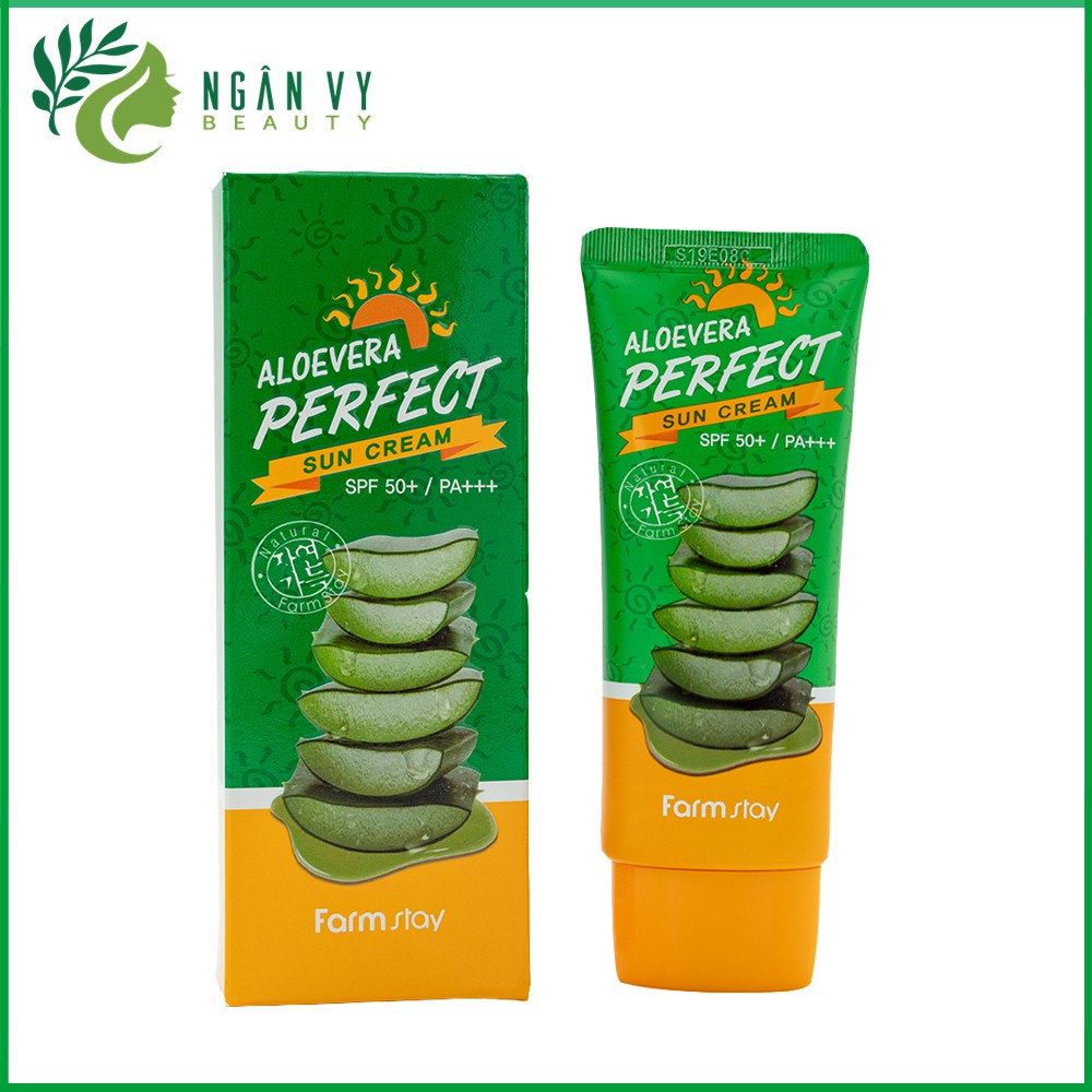 Kem Chống Nắng Tính Chất Nha Đam Hàn Quốc Farmstay Aloevera Perfect Sun Cream SPF50+ PA+++ 70g