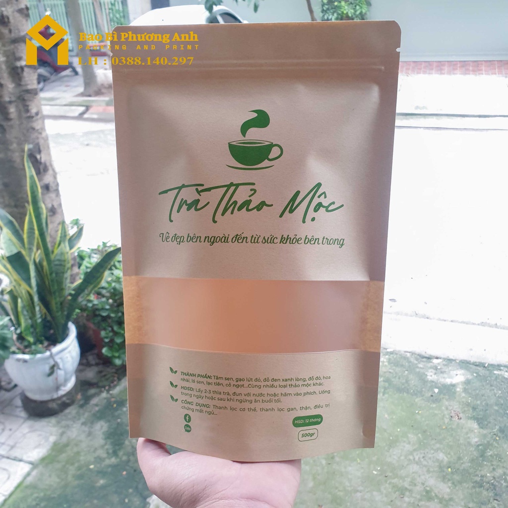 Combo 10 Chiếc Túi Zip Giấy Kraft Nâu 17x24_Bao Bì Phương Anh