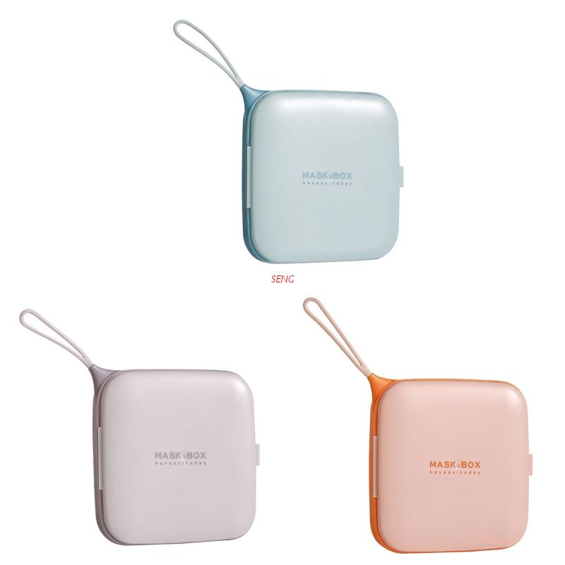 Hộp Đựng Khẩu Trang Hình Vuông Dùng Một Lần Kèm Dây Đeo Chống Bụi Tiện Dụng