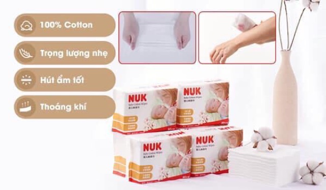 [SẬP GIÁ] Set 3 Khăn vải khô NUK 80 tờ