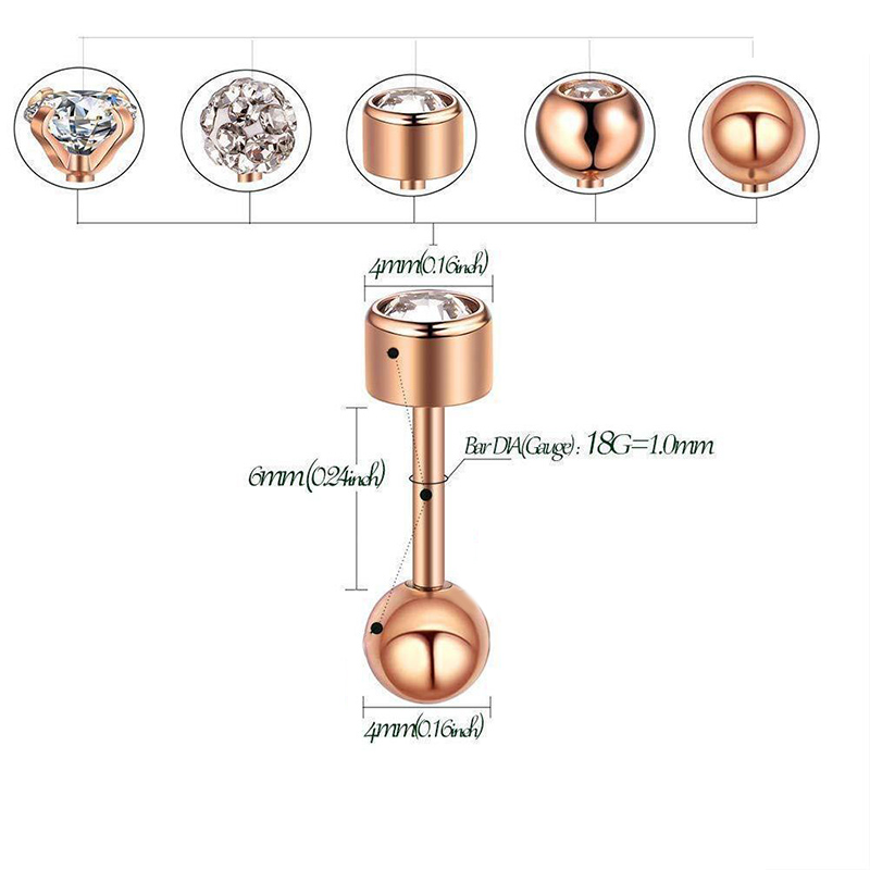 10 Chiếc Khuyên Tai Bằng Thép Không Gỉ Đính Pha Lê | BigBuy360 - bigbuy360.vn